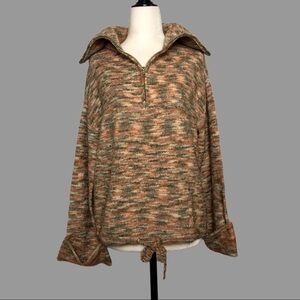 💛 XS 💛 NWT Anthro Sweater Drawstring Waist Zipper Knit​